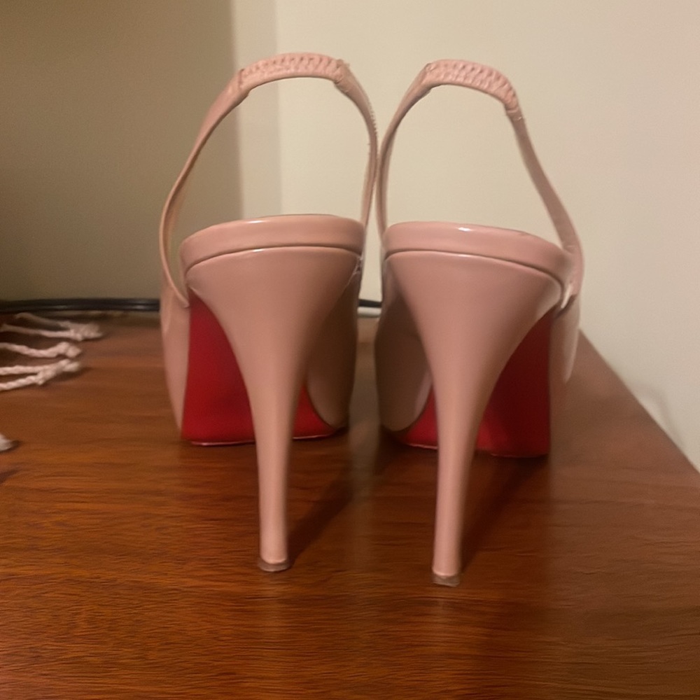 Christian Louboutin Private Number 120 Nude Patent Leather Size 38